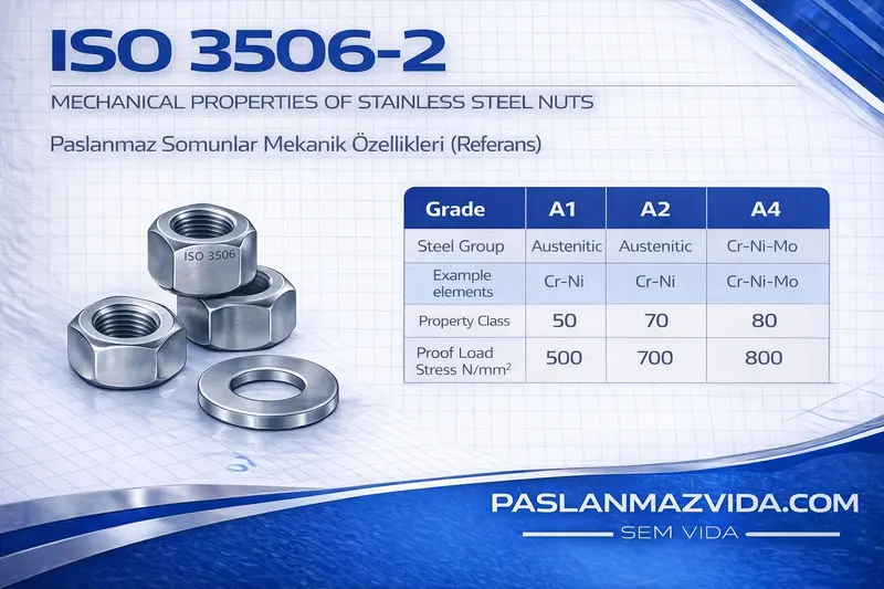 ISO-3506-2 standardına karşılık ürün görseli