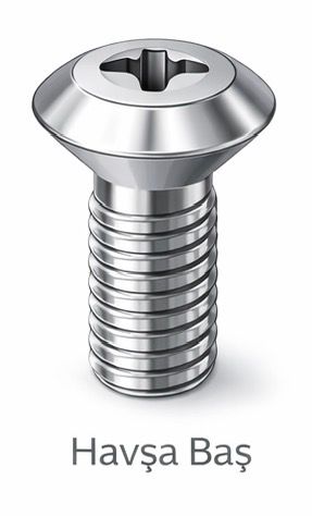 Countersunk head screw head type visual